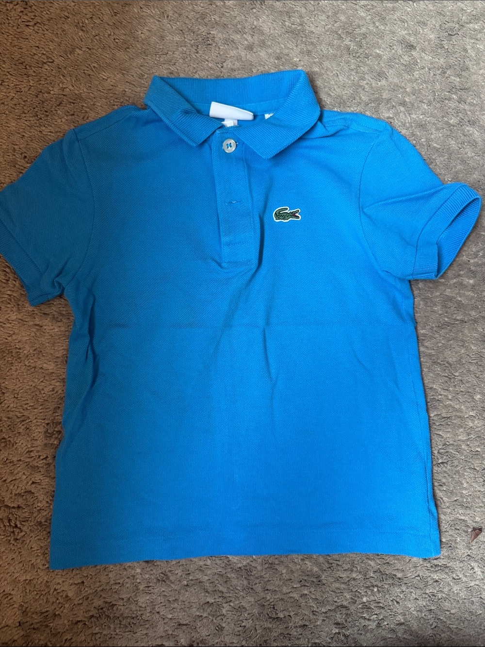Lacoste Kids Bright Blue Polo with Green Crocodile Logo